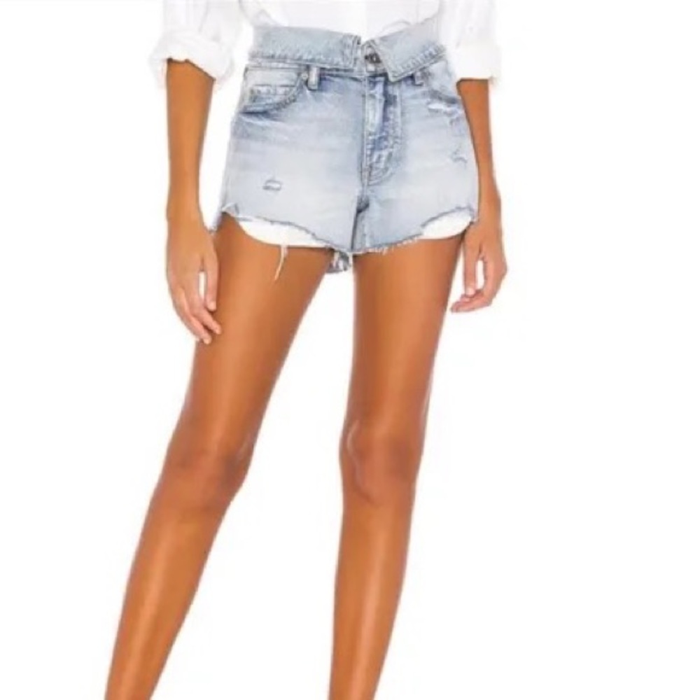 PISTOLA fold over jean shorts
